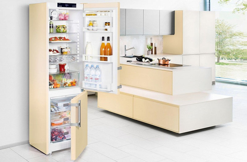 Двухкамерные бежевые холодильники Liebherr с NoFrost
