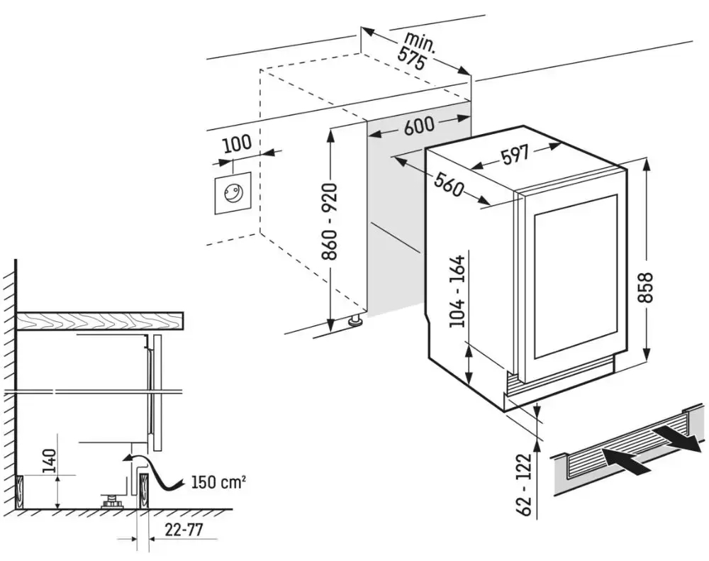 Liebherr UWpri 3762 - Схема встраивания 1