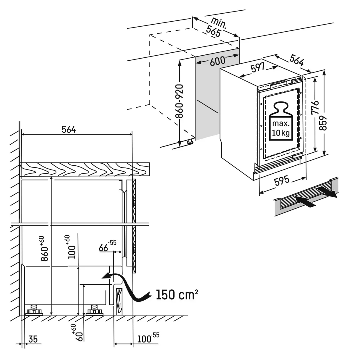 Liebherr UWpri 3761 - Схема встраивания