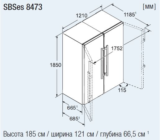 Схема встройки холодильника liebherr