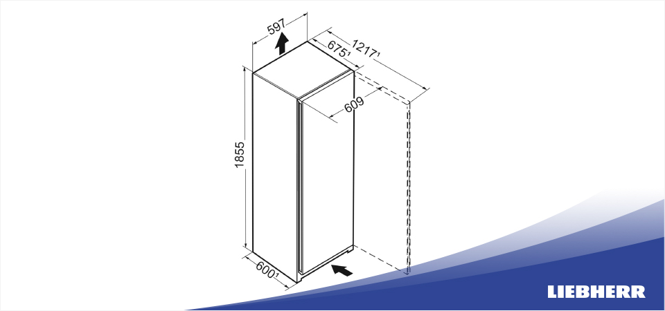Схема встраивания морозильник Liebherr FNe 5227