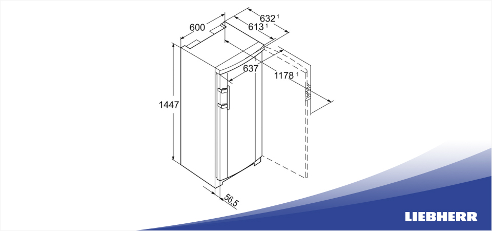 Схема встраивания морозильник Liebherr GP 2433