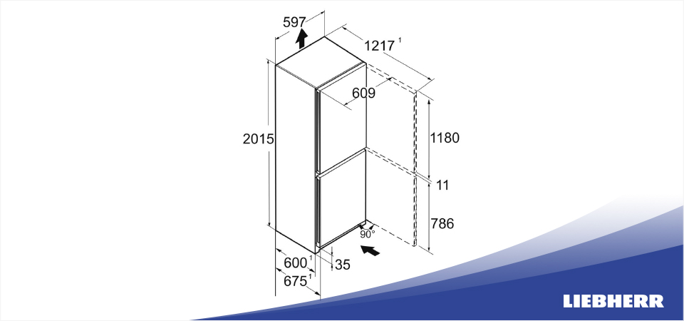 Схема встраивания холодильник Liebherr CNsfd 5743