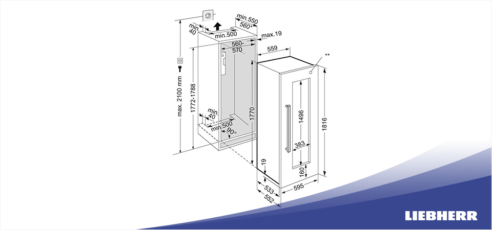 Встраиваемый винный шкаф Liebherr EWTdf 3553