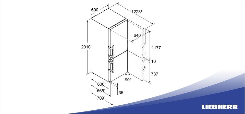 Схема встраивания холодильник Liebherr CNef 4835