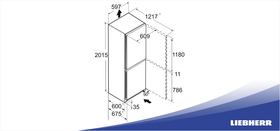 Схема встраивания Холодильник Liebherr CNf 5703