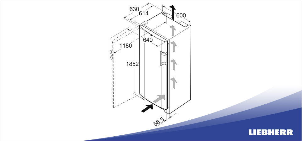 Схема встраивания морозильник Liebherr SGNesf 3073