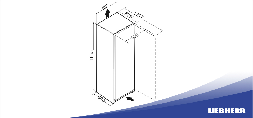 Схема встраивания холодильник Liebherr RBsfe 5220
