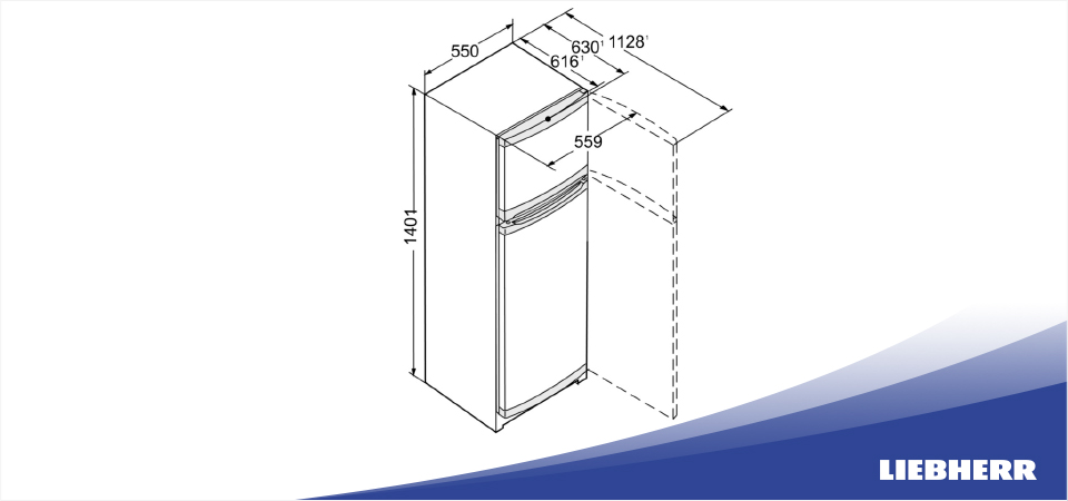 Схема встраивания холодильник Liebherr CTel 2531