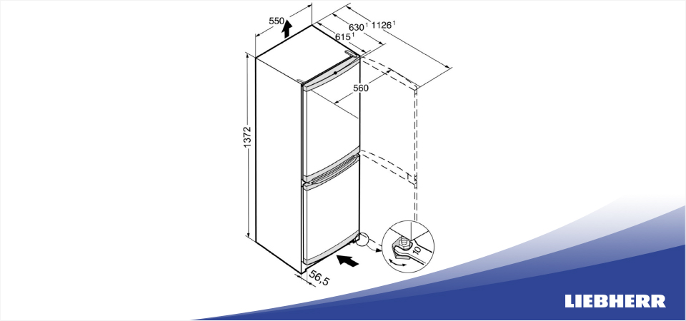 Схема встраивания холодильник Liebherr CUel 2331