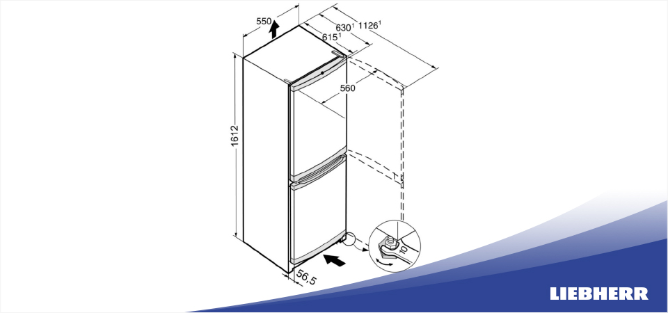 Схема встраивания холодильник Liebherr CUfb 2831