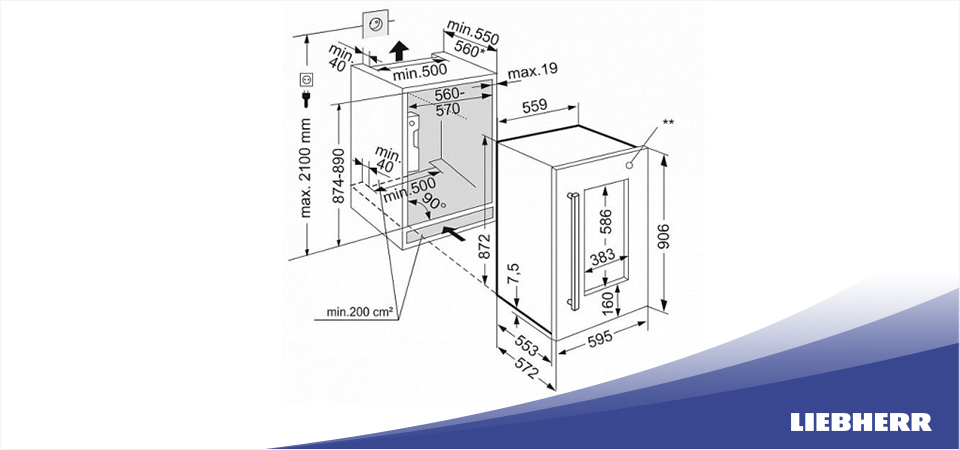 Встраиваемый винный шкаф Liebherr EWTdf 1653