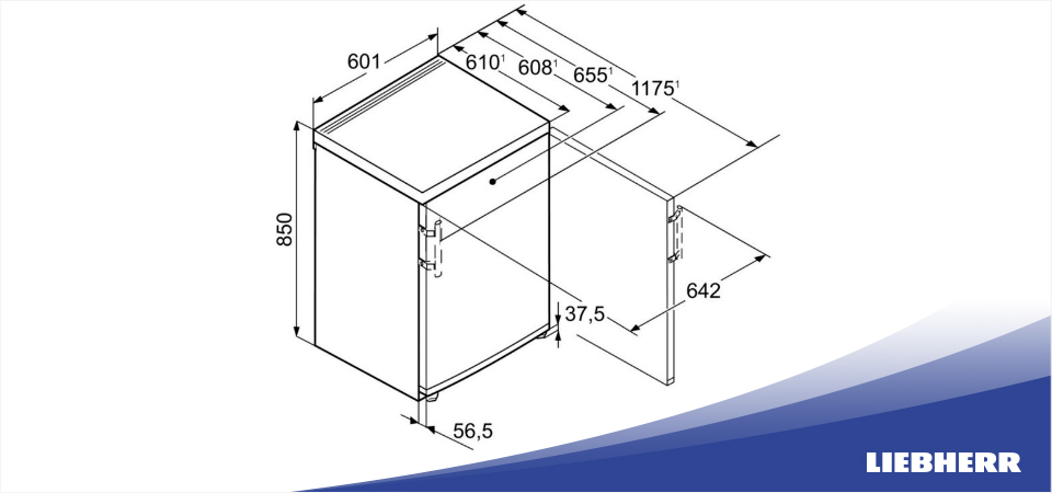 Схема встраивания холодильник Liebherr TPesf 1714